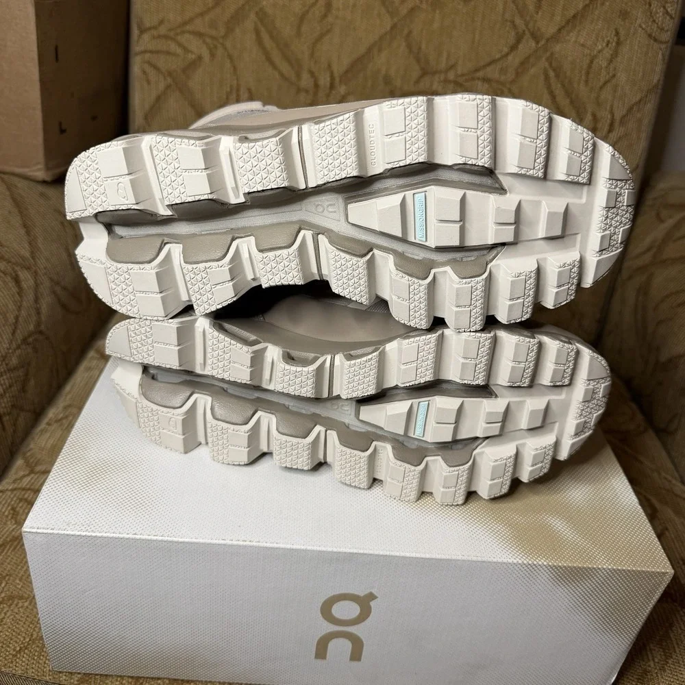 On Running Womens 10 Cloudrock Hiking Boots Beige Desert/Clay Mid Top WATERPROOF - Picture 6 of 8